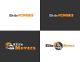 Four variations of the "Elite Movers" logo with a moving truck and orange text on white and black backgrounds.