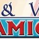 Logo: "Parati & Vernici DE AMICIS" su sfondo colorato con rullo da pittura.