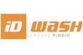 Logo orange et blanc "ID Wash Groupe Fidip" sur fond transparent.
