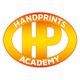 Logo of Handprints Academy with HP in an orange oval.
