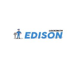 Locksmith Edison logo with a cartoon locksmith holding a key on the left.