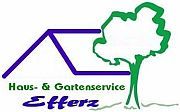 Logo mit Baum und Dach, Text: "Haus- & Gartenservice Etferz".