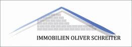 Logo mit Ziegeldach und Mauerwerk, darunter der Text "IMMOBILIEN OLIVER SCHREITER".