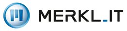 Logo von "MERKL.IT" mit stilisiertem M in einem blauen Kreis links.