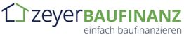Logo mit Haus-Symbol, Text "zeyerBAUFINANZ einfach baufinanzieren".
