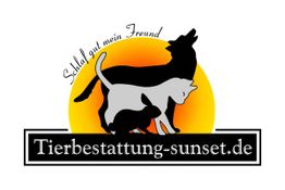Silhouetten von Hund, Katze und Kaninchen vor Sonnenuntergang. Text: "Schlaf gut mein Freund".