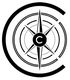 Kompass mit großem Buchstaben "C" in der Mitte und zwei Kreisen im Hintergrund.