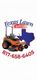 Orange lawn mower with Texas Lawn Cuttin' text and phone number 817-658-6405 overlayed on Texas shape.