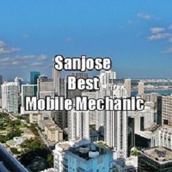 Aerial view of a city skyline with the text "Sanjose Best Mobile Mechanic" overlayed.