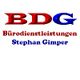 Logo von BDG Bürodienstleistungen Stephan Gimper in rot und blau.