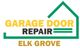Logo: "Garage Door Repair Elk Grove" in green, yellow, and black with a house outline design.