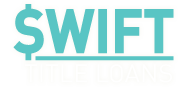 Logo with turquoise "$wift" over white "Title Loans" text on a light background.