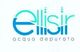 Logo "Ellisir" in blu e turchese, testo sotto: "acqua depurata".