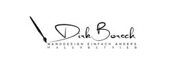 Pinsel und Text "Dirk Borsch, Wanddesign Einfach Anders, Malerbetrieb" auf weißem Hintergrund.