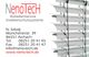 NenoTech Visitenkarte mit Kontaktinfos und Bild von Rollladensystemen auf der rechten Seite.