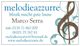 Visitenkarte: melodieazzurre, Musik macht gute Laune, Marco Serra, Kontaktinfos und Notenschlüssel.