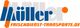 Logo von Müller Frischdienst-Transporte in Blau, Grau und Orange.