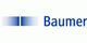 Logo mit blauen Rechtecken und dem blauen Schriftzug "Baumer".