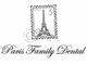 Logo of Paris Family Dental with an Eiffel Tower stamp design.