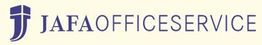 Logo mit blauem Symbol und Text: "JAFA OFFICESERVICE" auf beigem Hintergrund.