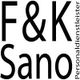 F&K Sano, ein Personal­dienstleister-Logo in schwarzer Schrift auf weißem Hintergrund.