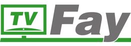 Logo mit grünem TV-Bildschirm links und grauem "Fay"-Schriftzug rechts.