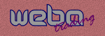 Logo mit Text "weba trading" auf rosa Hintergrund.