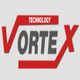 Logo with "Vortex Technology" in stylized red and gray text on a textured background.