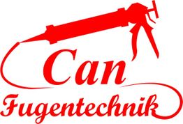 Rotes Logo mit einer Silikonspritze und dem Text „Can Fugentechnik“.