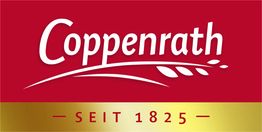 Coppenrath-Logo auf rotem Hintergrund, darunter ein goldener Balken mit "SEIT 1825" in Rot.