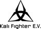 Schwarzes Logo mit drei ineinander verschlungenen Bögen und Text "Kali Fighter E.V." darunter.
