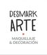 Texto: "Desmark Arte. Maquillaje & Decoración". Fondo blanco, diseño simple.