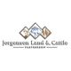 Logo of Jorgensen Land & Cattle Partnership with animal and grain images above the text.