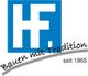 Logo: Weißes "H.F." auf blauem Quadrat, darunter "Bauen mit Tradition seit 1865".