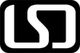 Schwarzes Logo mit weißen Buchstaben "LS" in einem rechteckigen Rahmen.