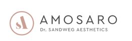 Logo "AMOSARO Dr. Sandweg Aesthetics" mit stilisiertem "s1" Symbol in einem Kreis.