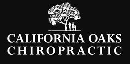 California Oaks Chiropractic logo with tree and three silhouette figures.