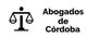 Balanza de justicia junto al texto "Abogados de Córdoba".