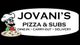 Jovani's Pizza & Subs logo with a chef and a pizza, offers dine-in, carry-out, and delivery.