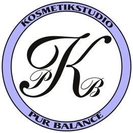 Logo: Lila Kreis mit Text "Kosmetikstudio Pur Balance" und den Initialen "PKB" im Inneren.