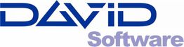 Logo mit blauem "DAVID" und lila "Software" Schriftzug auf weißem Hintergrund.