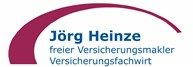 Logo von Jörg Heinze, freier Versicherungsmakler und Versicherungsfachwirt, mit rotem Bogen.