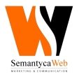 Logo SemantycaWeb, lettere stilizzate WS in arancione e nero. Marketing e comunicazione.