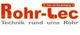Logo mit „Rohr-Tec“ in Rot, darunter „Technik rund ums Rohr“ in Grau.