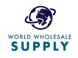 World Wholesale Supply logo featuring a globe with an orbiting ring.