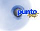 Texto "punto net" en azul y amarillo sobre fondo blanco con un círculo gris difuminado.