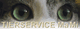 Nahaufnahme von Katzenaugen mit dem Text "TIERSERVICE MaMi" unten.
