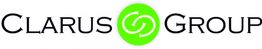Logo der Clarus Group mit grünem Symbol in der Mitte und schwarzer Schrift.