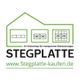 Logo von Stegplatte-kaufen.de mit Hausumriss und transparenten Dächern.