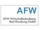 AFW Wirtschaftsakademie Bad Harzburg GmbH Logo, blauer Text auf weißem Hintergrund.